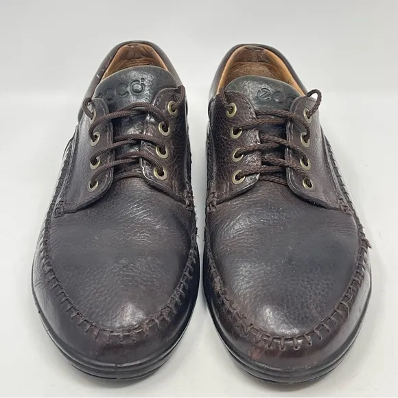 Ecco Seawalker Moc Toe Shoes Mens 10 - 10.5 EU 44 Brown Leather Lace Up Casual