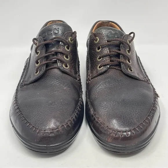 Ecco Seawalker Moc Toe Shoes Mens 10 - 10.5 EU 44 Brown Leather Lace Up Casual