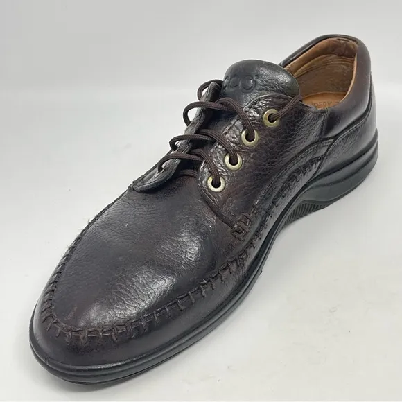 Ecco Seawalker Moc Toe Shoes Mens 10 - 10.5 EU 44 Brown Leather Lace Up Casual