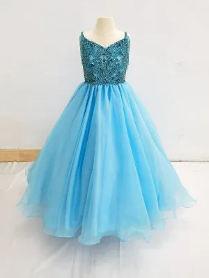 Elegant Beaded Bodice Young Girl Prom Pageant Couture