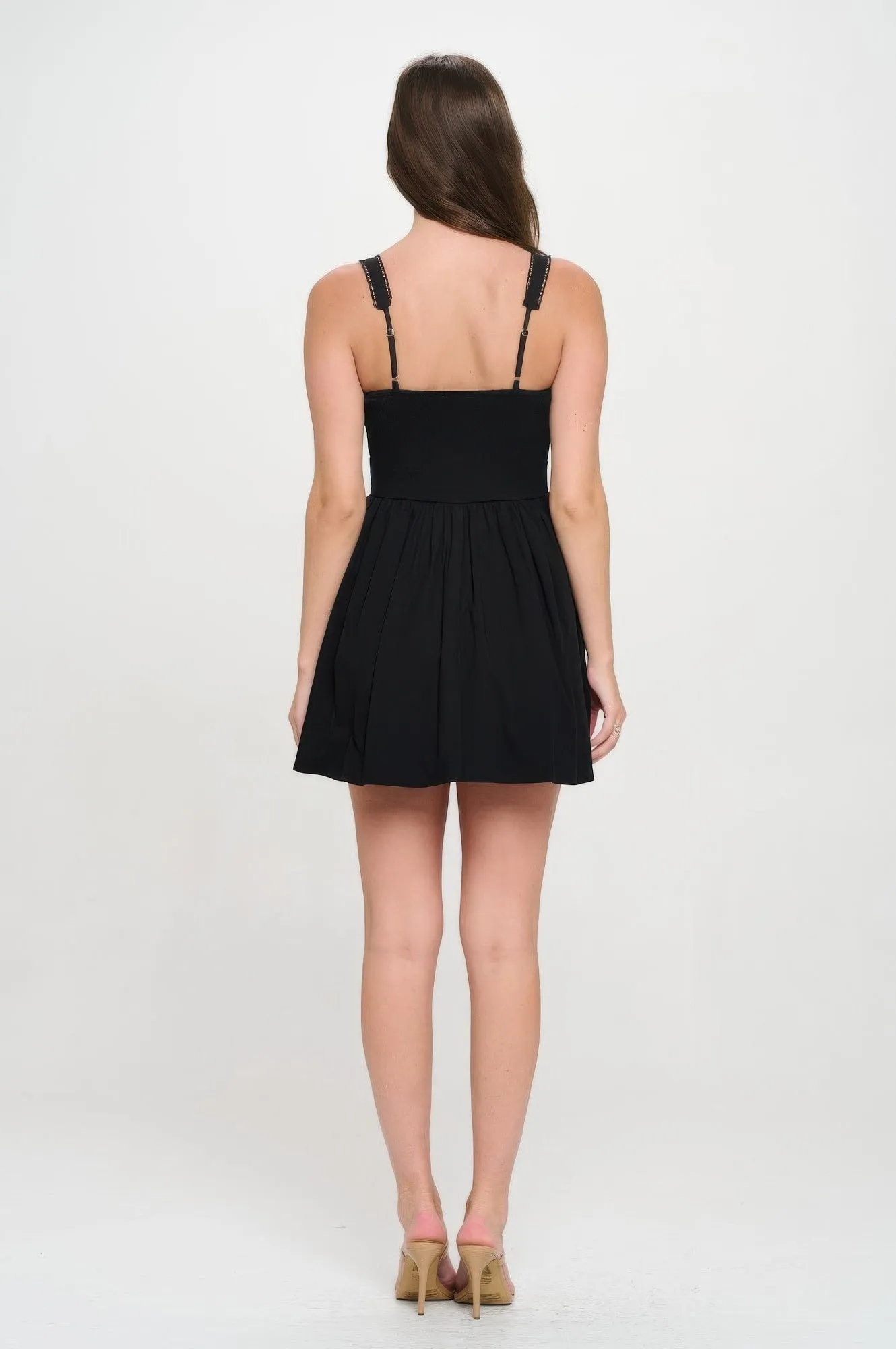 Front Ribbon Tie Bustier Dress