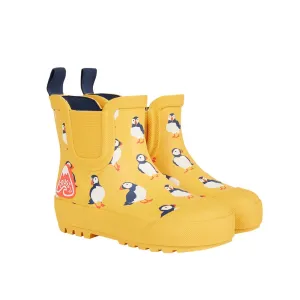 Frugi Short Wellingtons Yellow Puffins