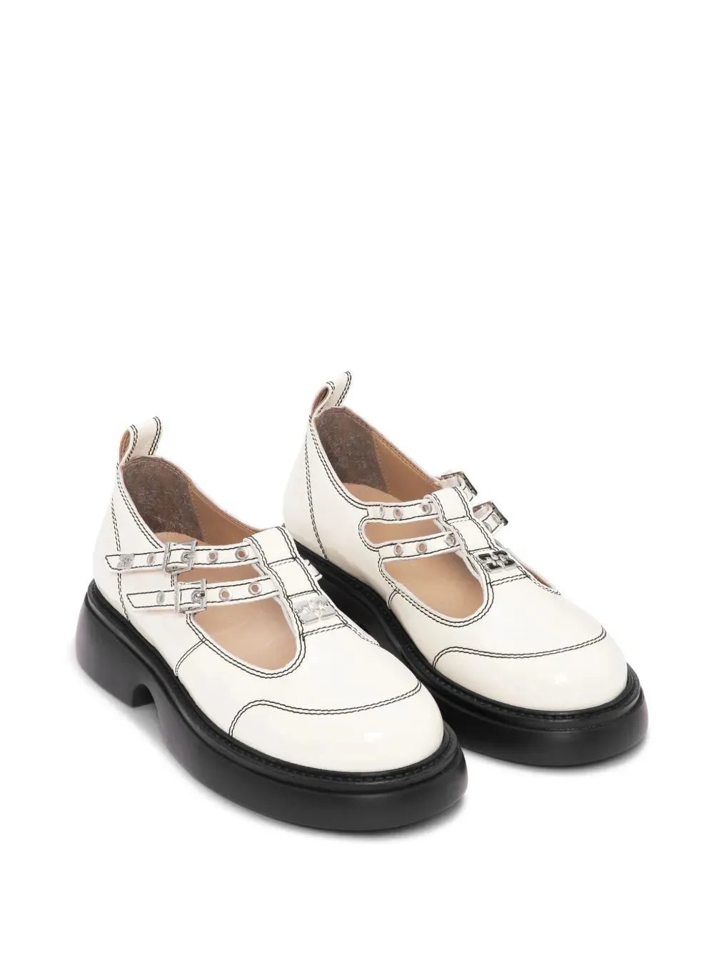 GANNI logo-plaque loafers