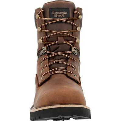 Georgia Men's Core 37 8" Steel Toe Waterproof Lace-Up Work Boot- Brown- GB00674