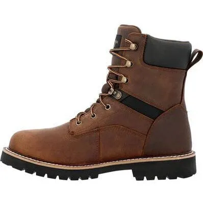 Georgia Men's Core 37 8" Steel Toe Waterproof Lace-Up Work Boot- Brown- GB00674