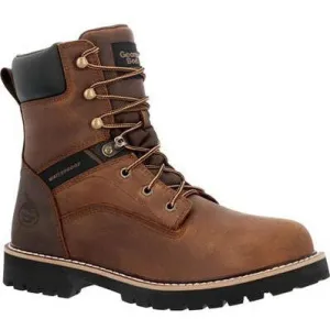 Georgia Men's Core 37 8" Steel Toe Waterproof Lace-Up Work Boot- Brown- GB00674