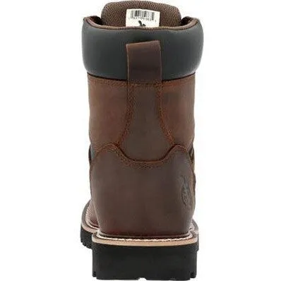 Georgia Men's Core 37 8" Steel Toe Waterproof Lace-Up Work Boot- Brown- GB00674
