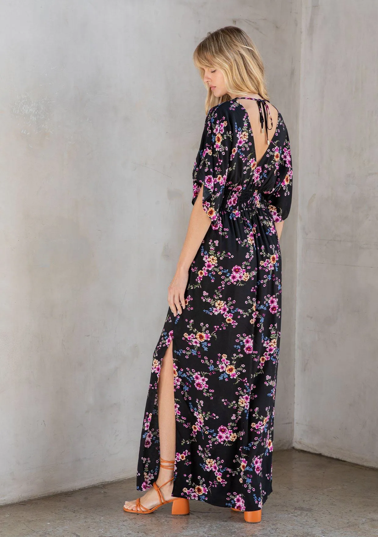 Getaway Kimono Sleeve Maxi Dress