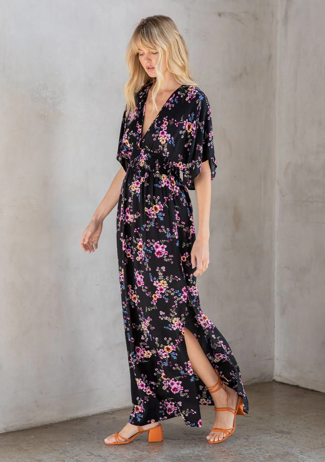 Getaway Kimono Sleeve Maxi Dress