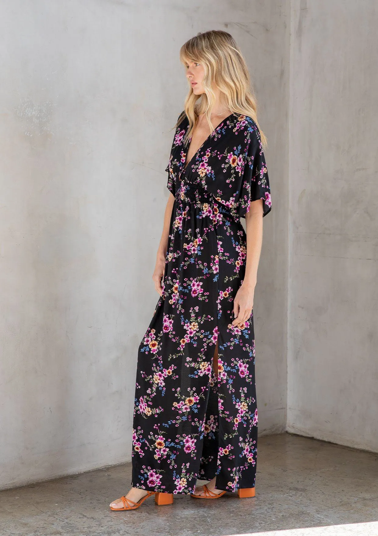 Getaway Kimono Sleeve Maxi Dress