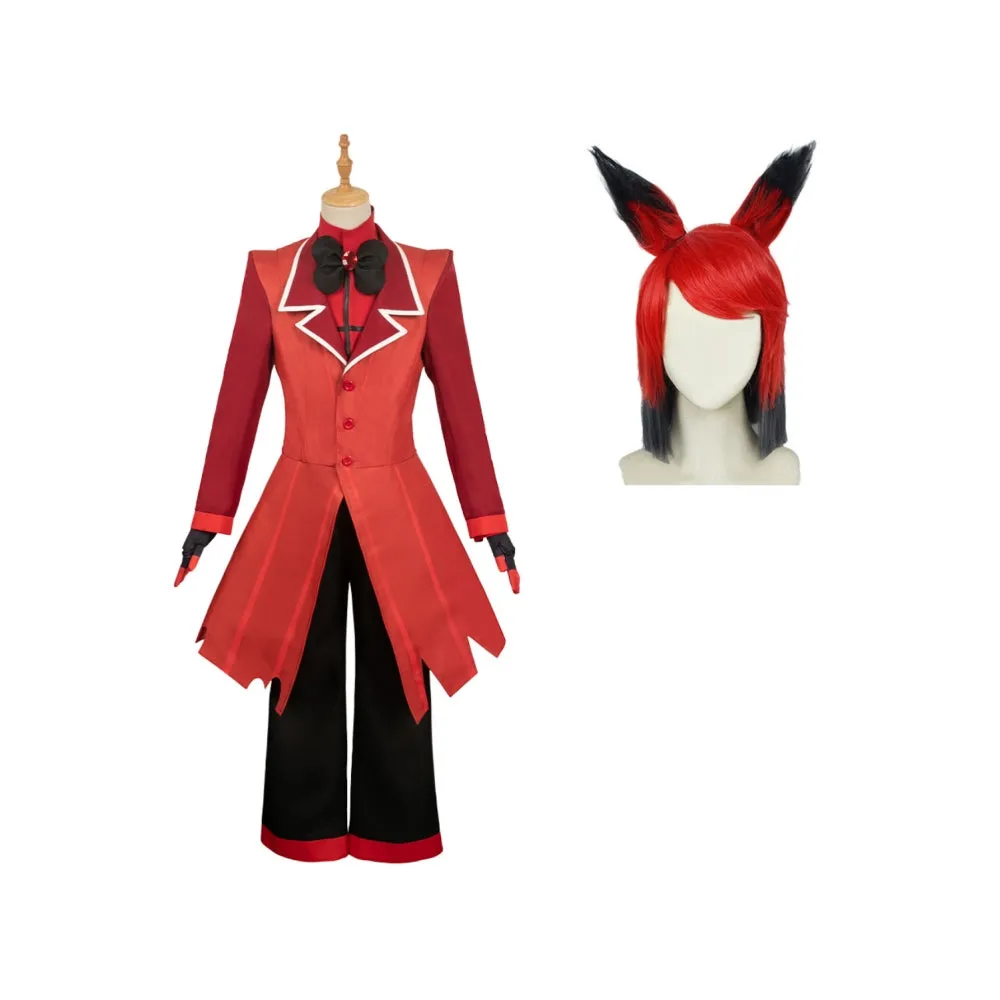 Hazbin Hotel Alastor Red Suit Cosplay Costume Outfits Halloween Carnival Suit