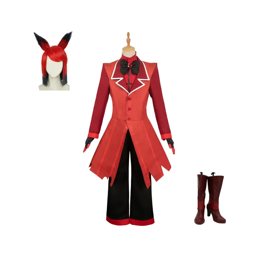 Hazbin Hotel Alastor Red Suit Cosplay Costume Outfits Halloween Carnival Suit