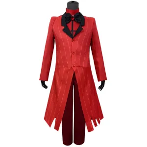 Hazbin Hotel Demon Alastor TV Character Red Suit Cosplay Costume Outfits