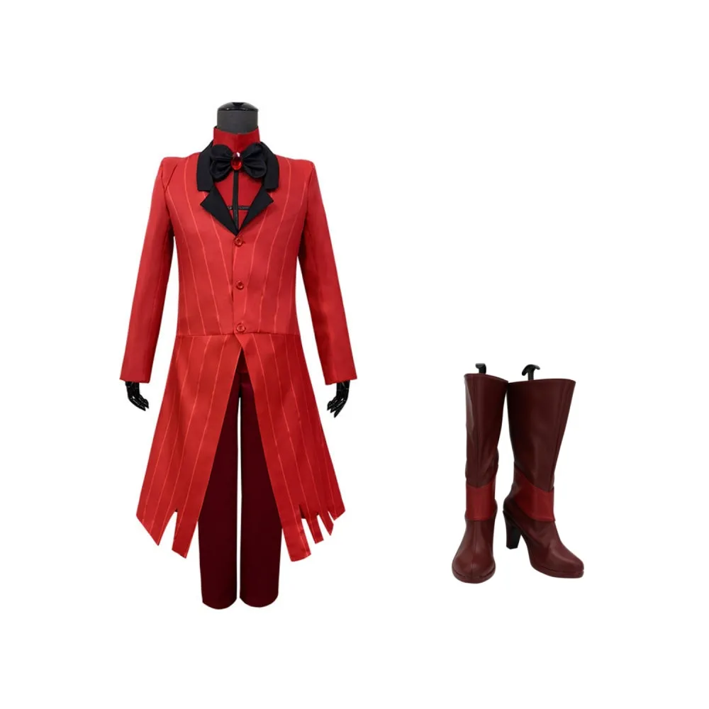 Hazbin Hotel Demon Alastor TV Character Red Suit Cosplay Costume Outfits