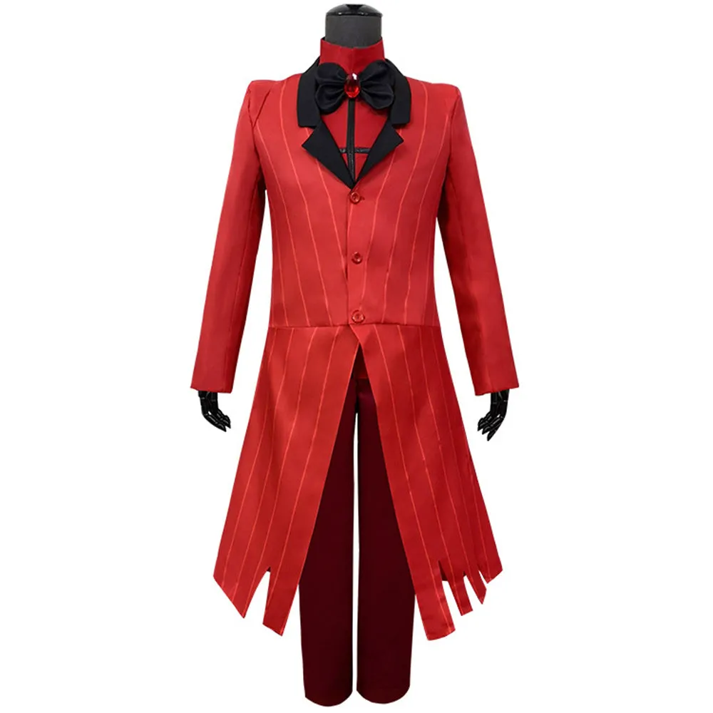 Hazbin Hotel Demon Alastor TV Character Red Suit Cosplay Costume Outfits