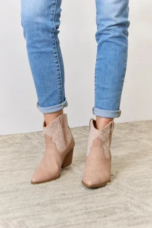 Hazel Blues® |  East Lion Corp Rhinestone Ankle Cowgirl Booties