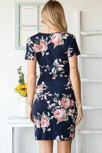 Hazel Blues® | Heimish Ruched Floral Mini Dress