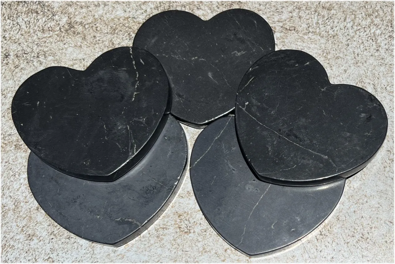 Heart Shaped SHUNGITE Charging Plate - Boost healing abilities, Connect with Mother Earth