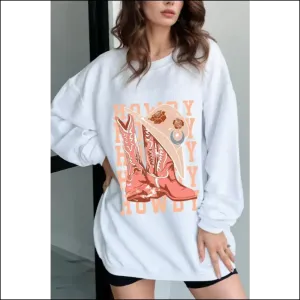 Hug Yourself in Style with our Chic Boots Graphic Sweatshirt! 😂