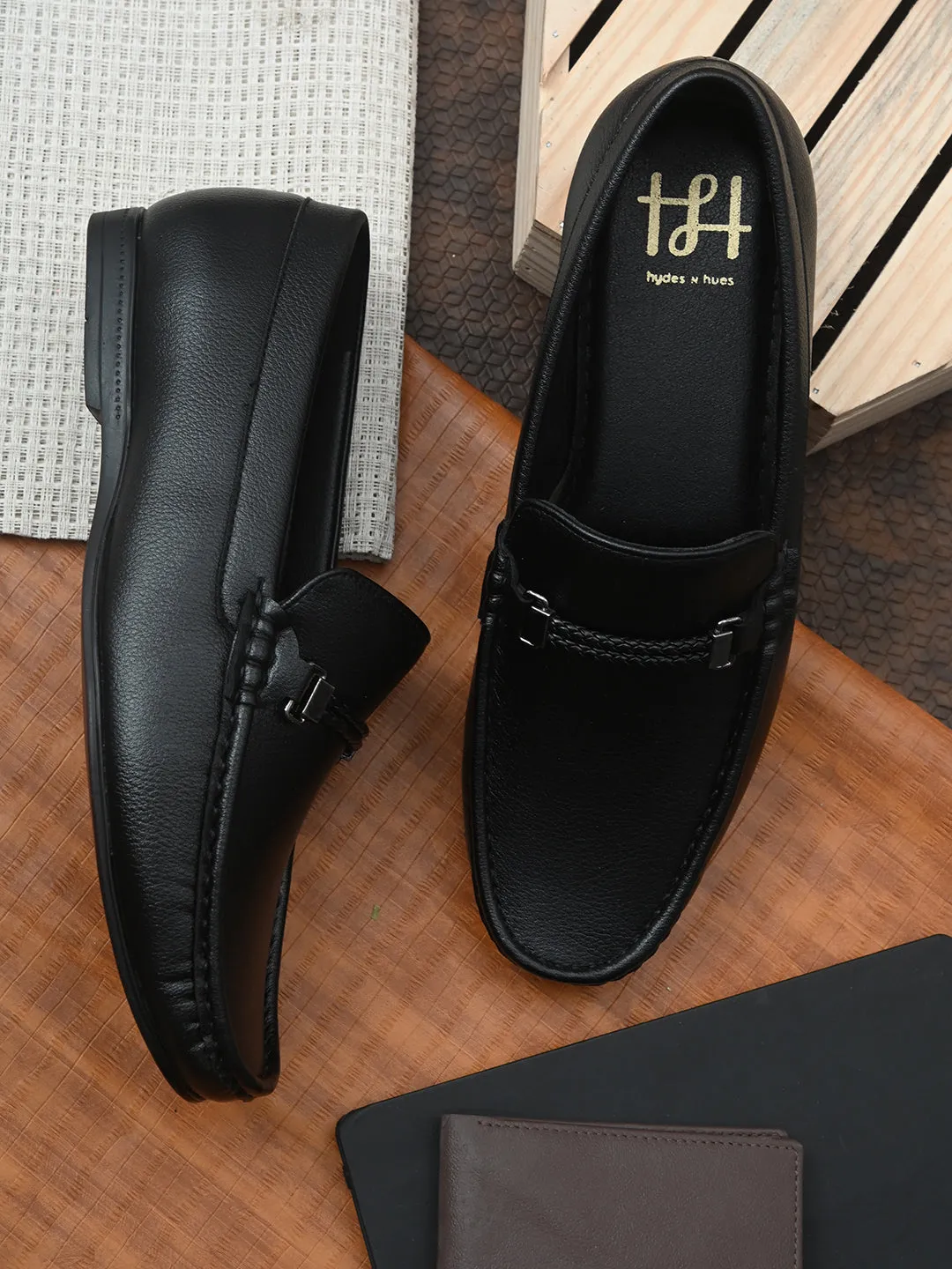Hydes N Hues Men Black Formal Loafers