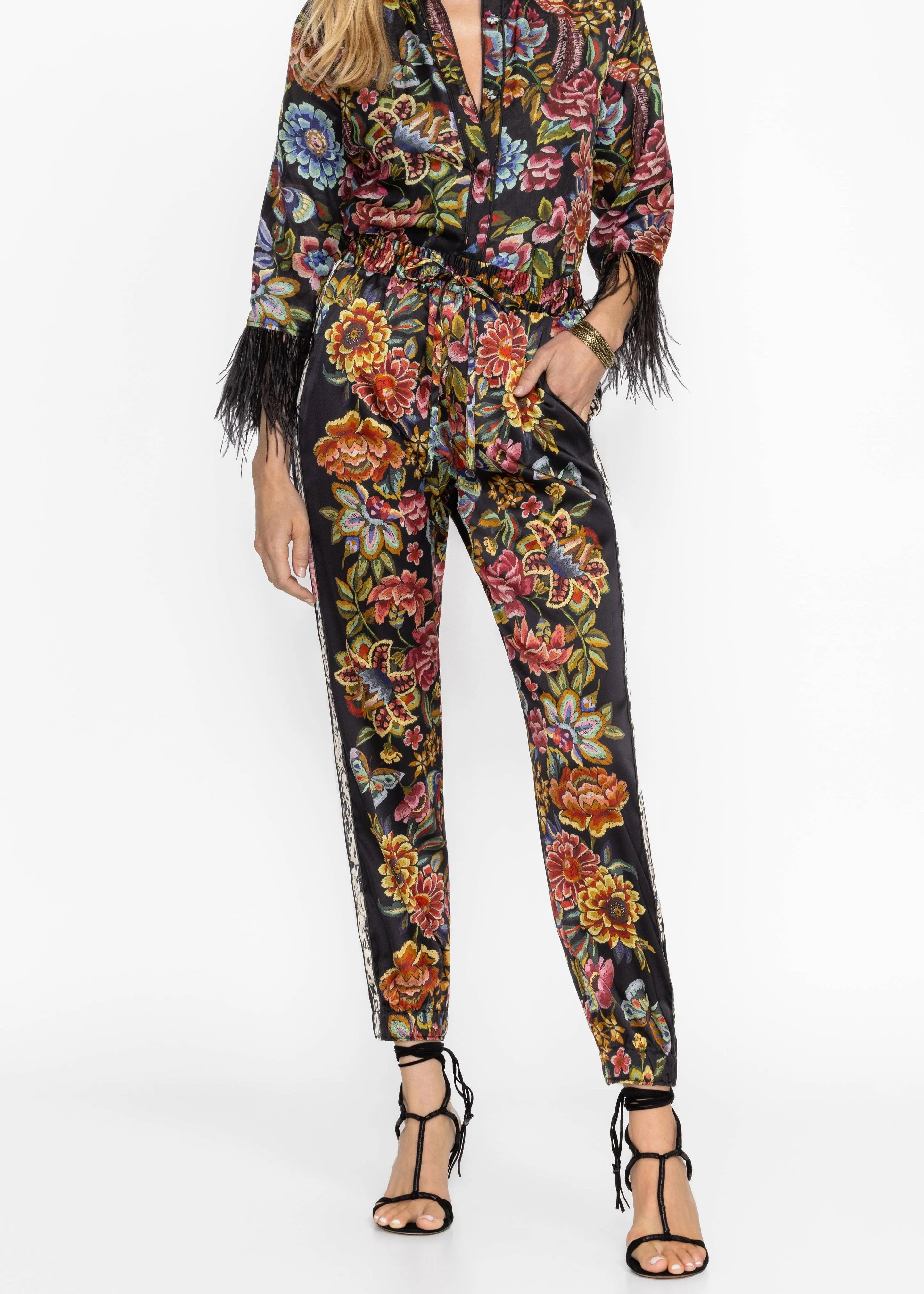 Johnny Was Genora Paneled Jogger Antiqua Flower