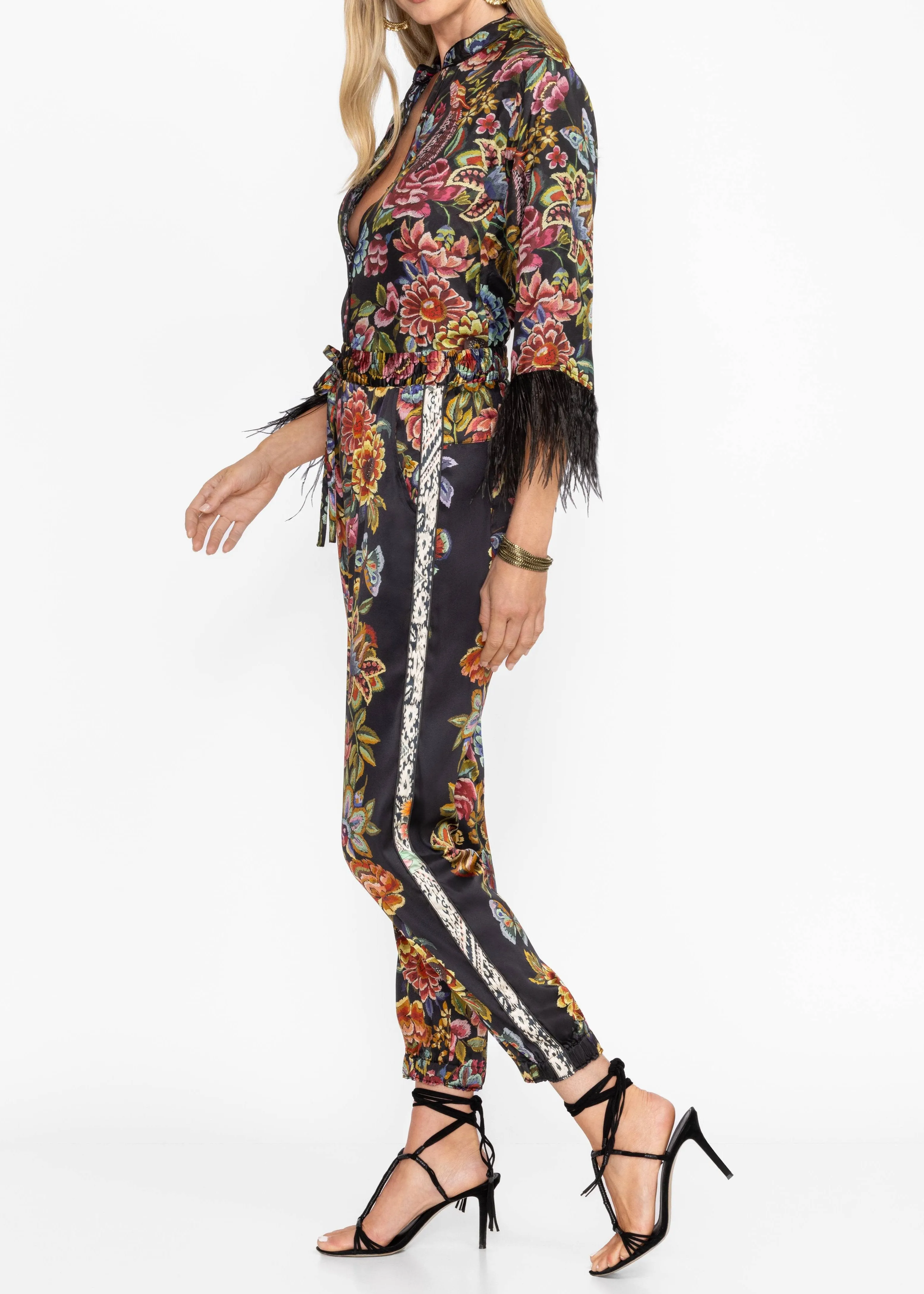 Johnny Was Genora Paneled Jogger Antiqua Flower