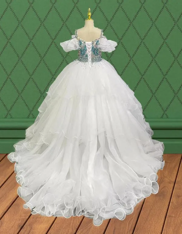 Junior Miss Stunning Pageant Dress with Multi-layer Skirt