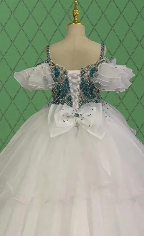 Junior Miss Stunning Pageant Dress with Multi-layer Skirt