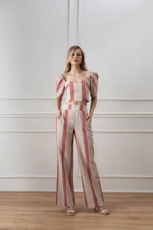 Kara Pants - Striped Cinnamon