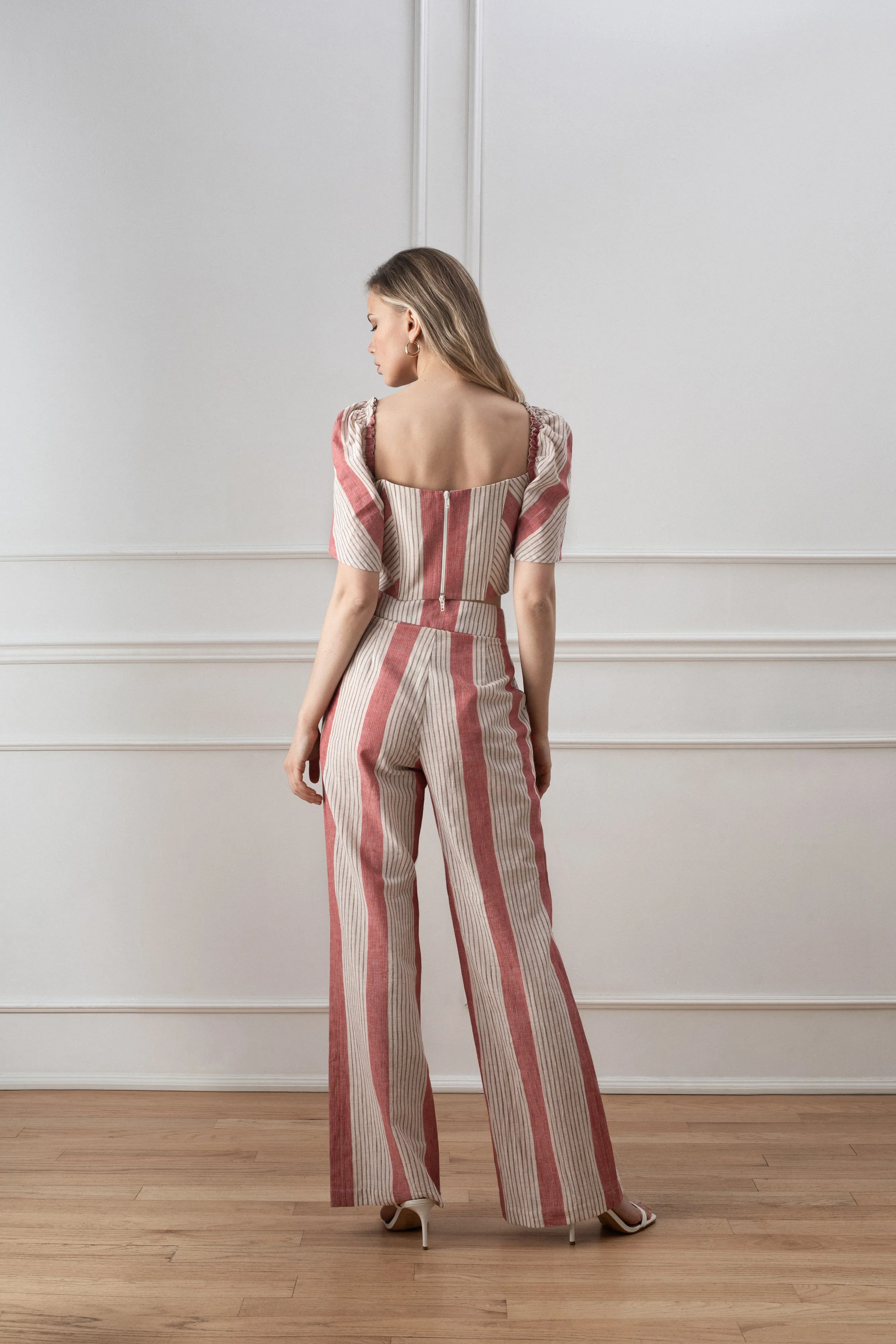 Kara Pants - Striped Cinnamon
