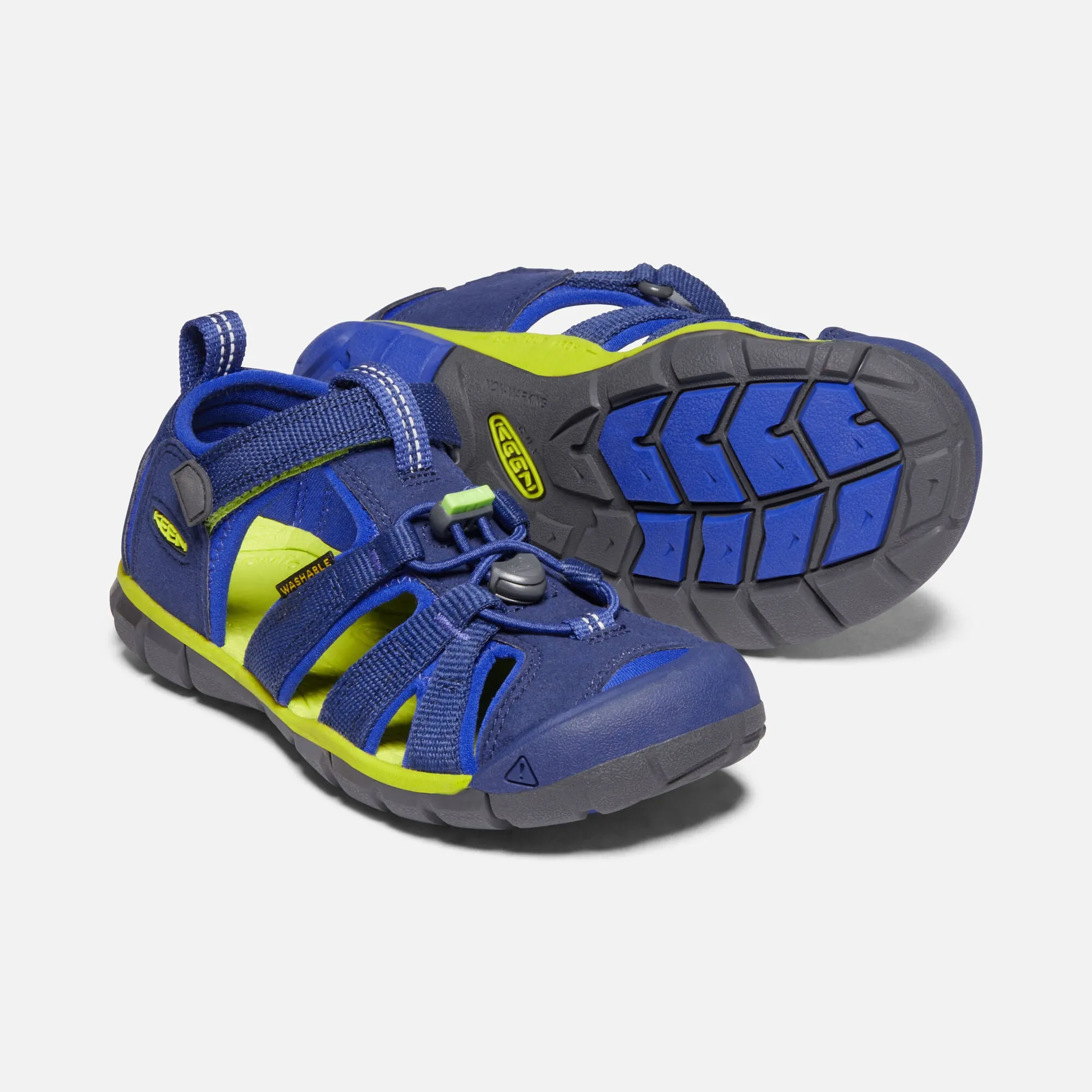 Keen Blue Depths/Chartreuse Seacamp II CNX Children's Sandal