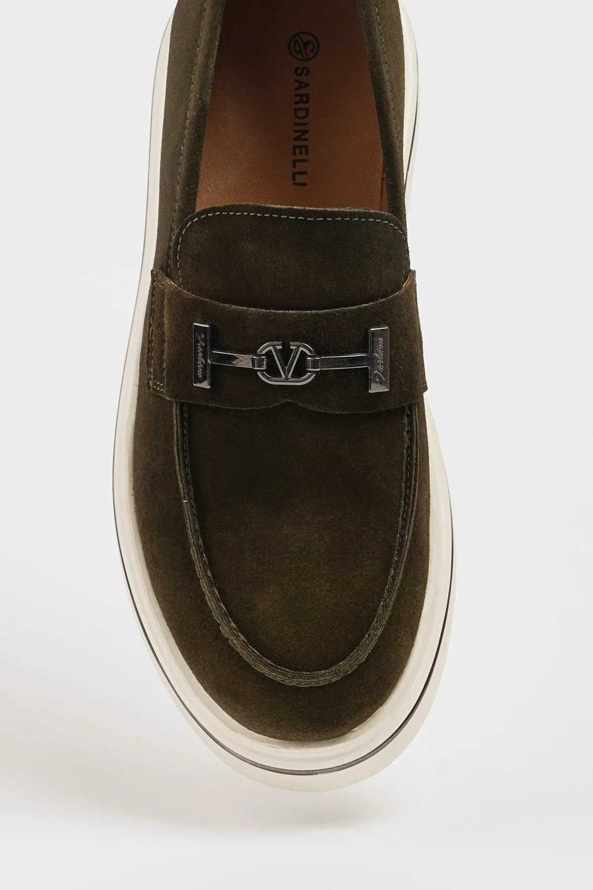 Khaki Suede Buckle Slip-on