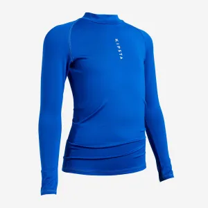 Kids' thermal crew neck football base layer, ultramarine