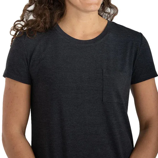 LADIES FREE FLY BAMBOO FLEX POCKET DRESS - HEATHER BLACK