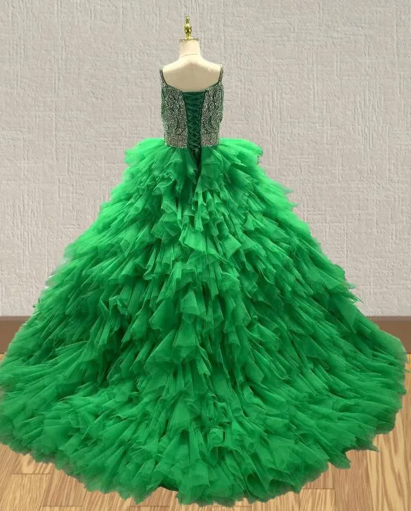 Litle Princess Vogue Pageant Gown With Multi-layer Skirt