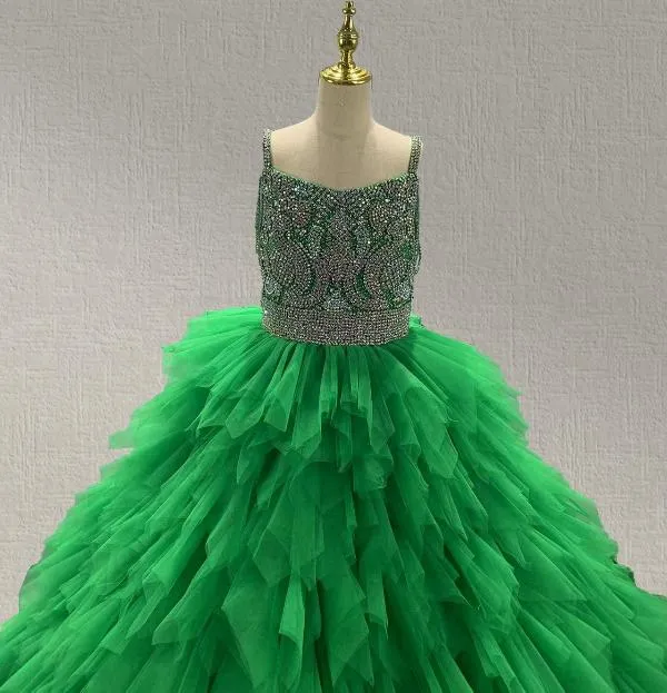 Litle Princess Vogue Pageant Gown With Multi-layer Skirt