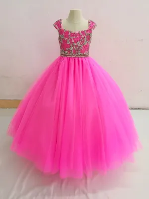 Little Girls Ball Gown with Sparkly Beaded Bodice