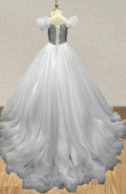 Little Girls Best Beauty White Gorgeous Evening Dress