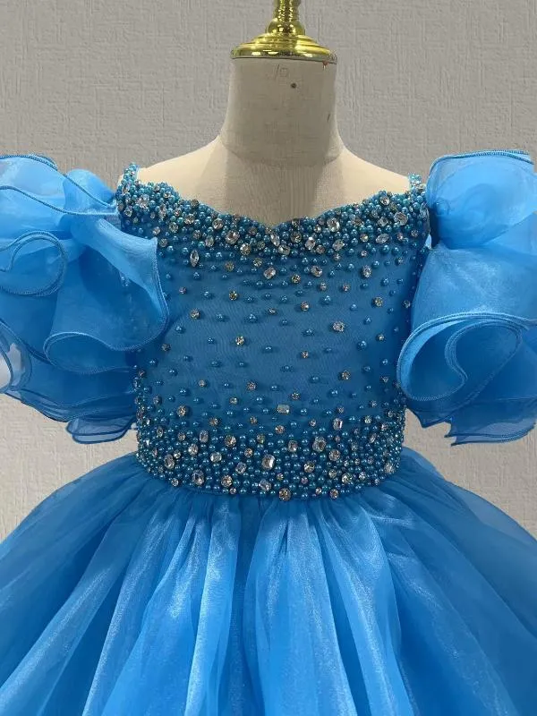 Little Girls Glitz Evening Gown With Layered Skirt