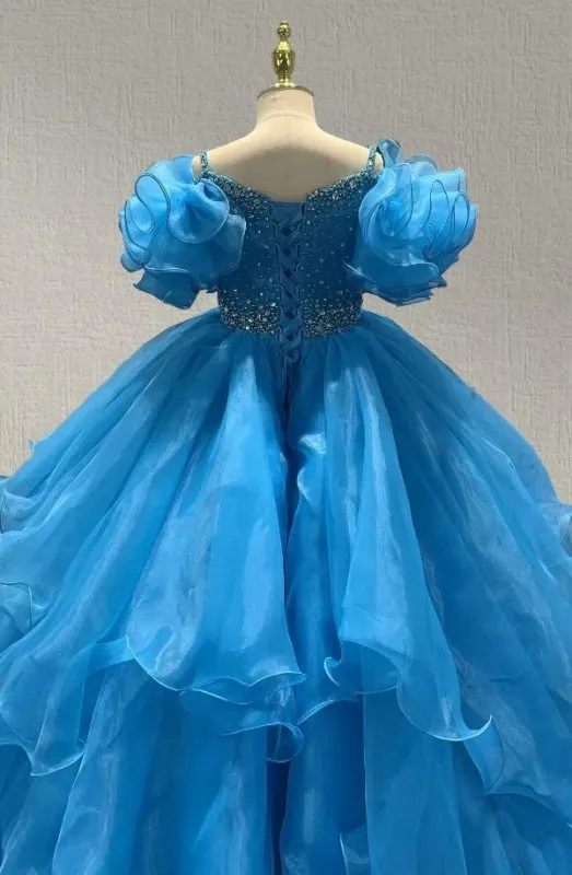 Little Girls Glitz Evening Gown With Layered Skirt