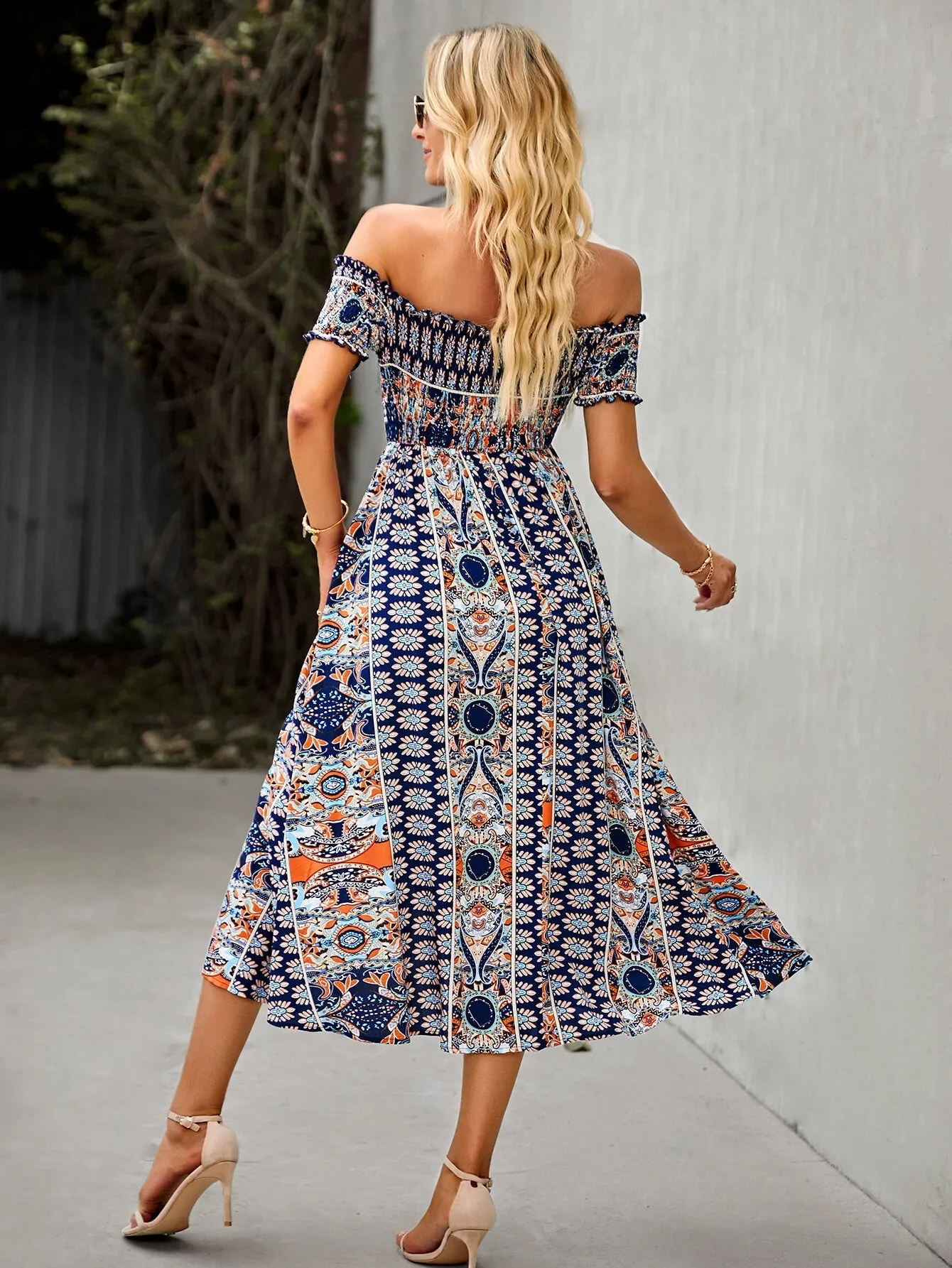 Mahoa Dress - Navy Print