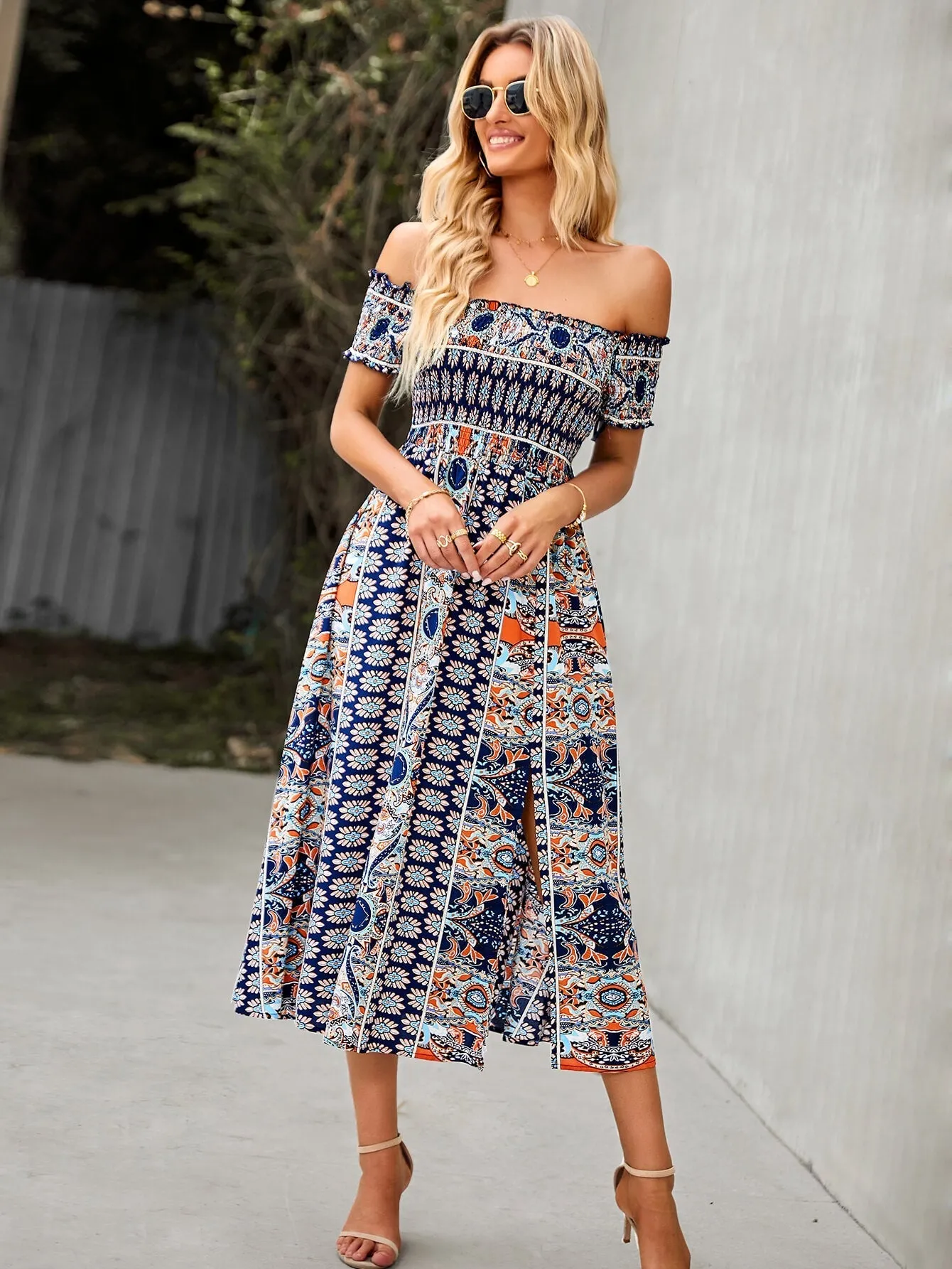 Mahoa Dress - Navy Print