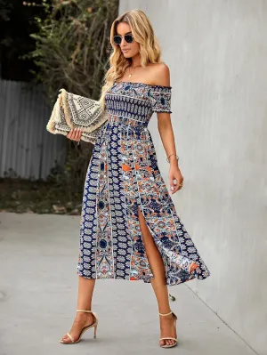 Mahoa Dress - Navy Print