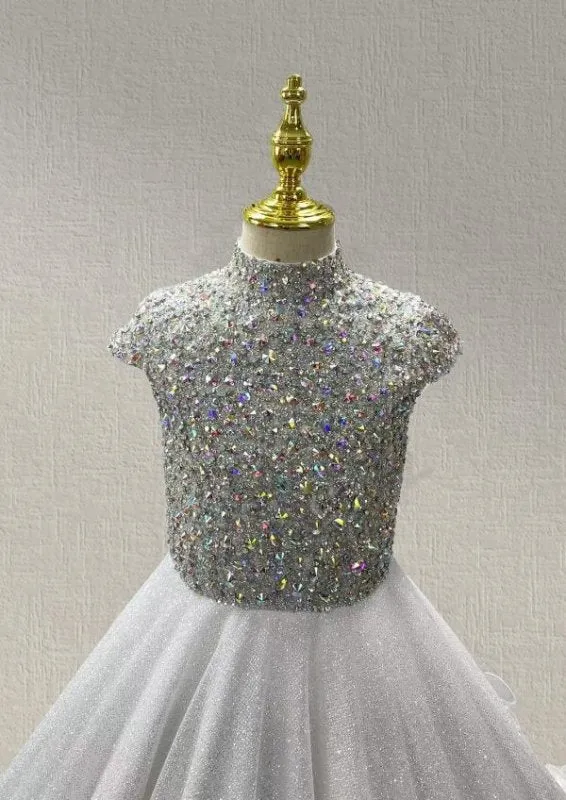 Miss Teens White Prom Couture with Glitz Beaded Bodice