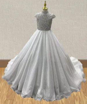 Miss Teens White Prom Couture with Glitz Beaded Bodice