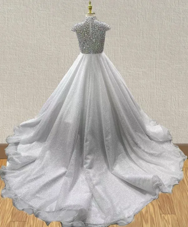 Miss Teens White Prom Couture with Glitz Beaded Bodice