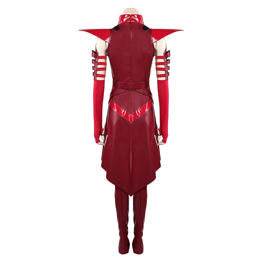 Mv Rivals Scarlet Witch Cosplay Costume Woman Red Outfits Halloween Carnival Suit