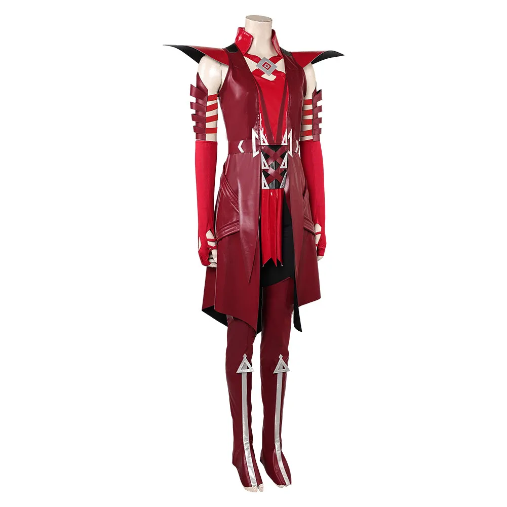 Mv Rivals Scarlet Witch Cosplay Costume Woman Red Outfits Halloween Carnival Suit