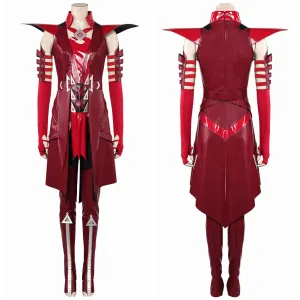 Mv Rivals Scarlet Witch Cosplay Costume Woman Red Outfits Halloween Carnival Suit