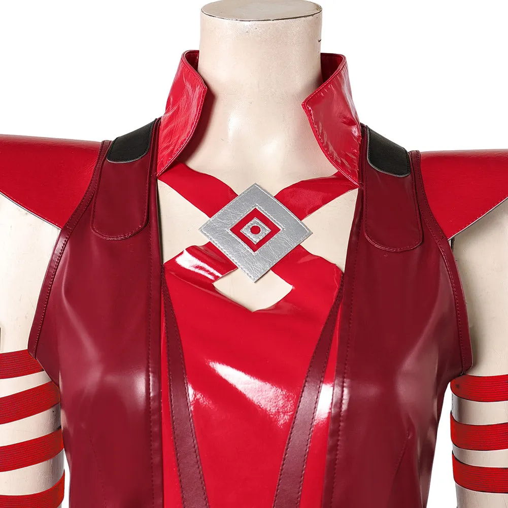 Mv Rivals Scarlet Witch Cosplay Costume Woman Red Outfits Halloween Carnival Suit